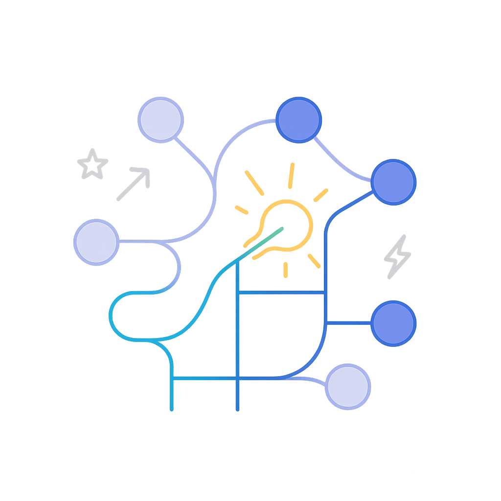 Abstract illustration of neural pathways being activated by a dopamine-like spark, symbolizing how interest and novelty trigger focus and motivation for ADHD entrepreneurs.